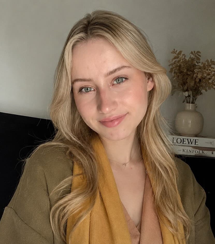 Before — wearing colors that clash with skin tone
